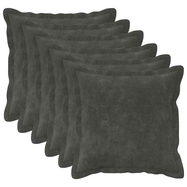 vidaXL Polštář HOUTEN 6 ks Antracitová Mikrovláknová fleece