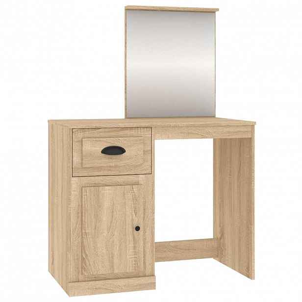 vidaXL Toaletní stolek se zrcadlem dub sonoma 90x50x132,5 cm kompozit