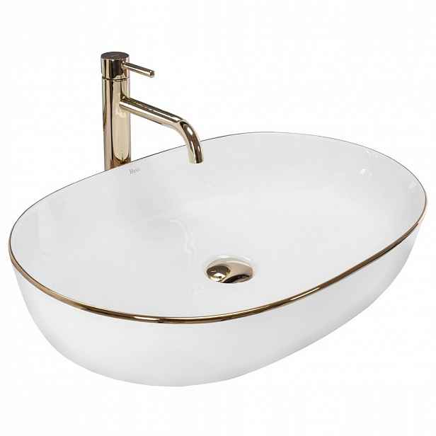 Umyvadlo na desku Cleo White Gold Edge (REA-U6211) /po/