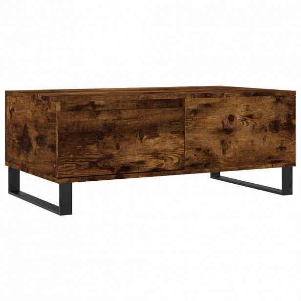 vidaXL Konferenční stolek kouřový dub 90x50x36,5 cm kompozitní dřevo