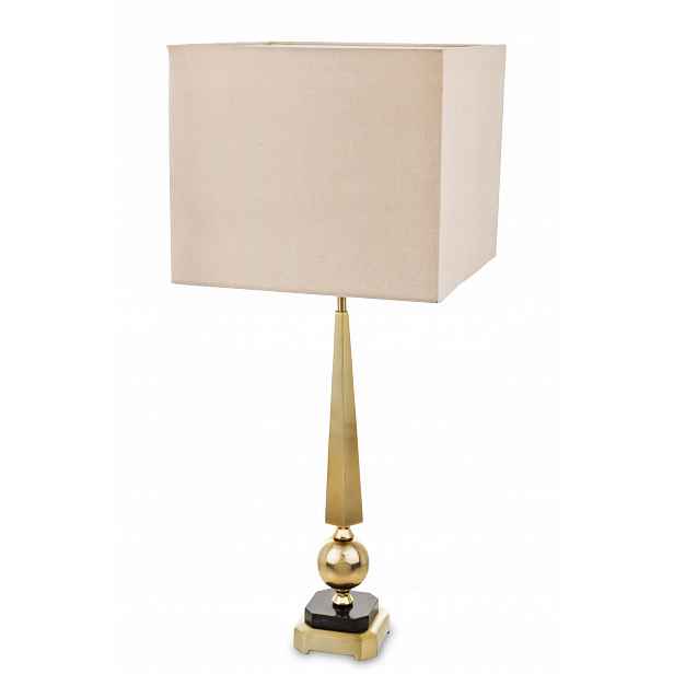 Kovová lampa glamour béžová zlatá s velkým stínidlem