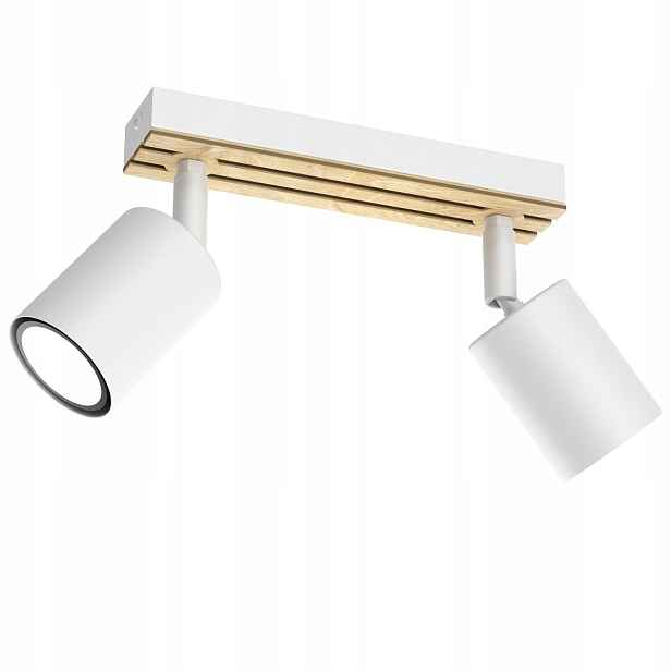 Luminex Terra Lišta 2 Reflektory GU10 Bílé s dřevem 8W Pohyblivé