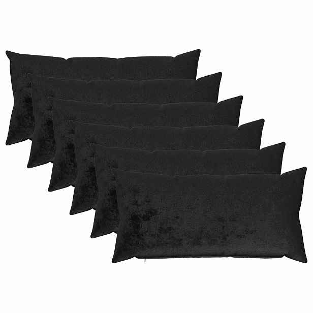 vidaXL Odhazovací polštář 6 ks HEERLEN Černá 40 x 80 cm Flanel