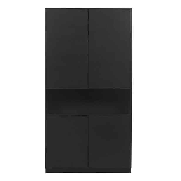 Černá modulární skříňka z borovicového dřeva 110x210 cm Finca – WOOOD