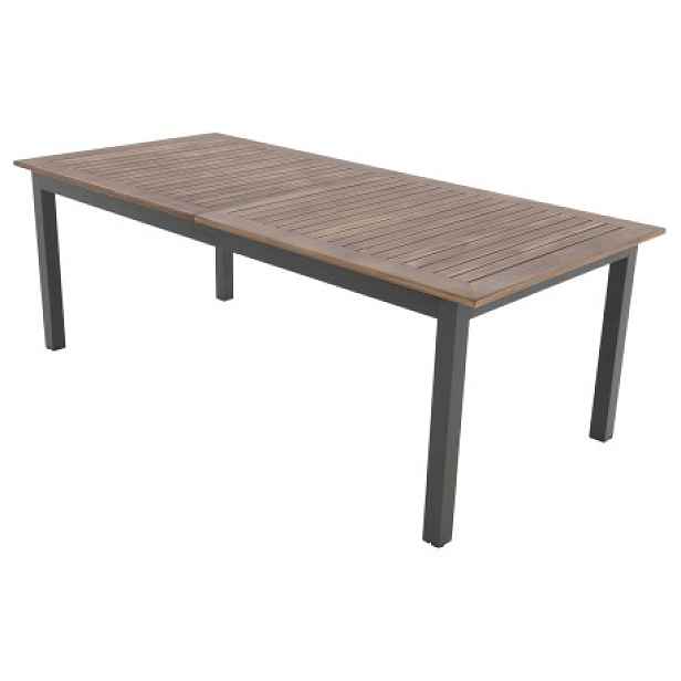 Doppler EXPERT WOOD Plus - zahradní rozkládací hliníkový stůl 150/210 x 90 x 75,5 cm - Zboží s drobnou vadou (N640)