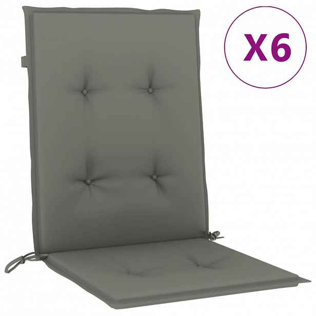 vidaXL Podušky na židli nízké opěradlo 6 ks šedá melanž 100x50x4 cm