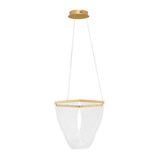 Hliníkové LED stmívatelné závěsné svítidlo ve zlaté barvě se stínidlem z akrylového skla ø 52 cm Valentin – Nova Luce