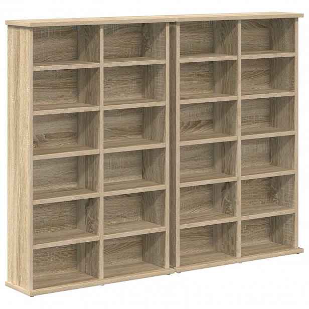 vidaXL CD skříň 2 ks Dub sonoma 60 x 17 x 92 cm Kompozitní dřevo