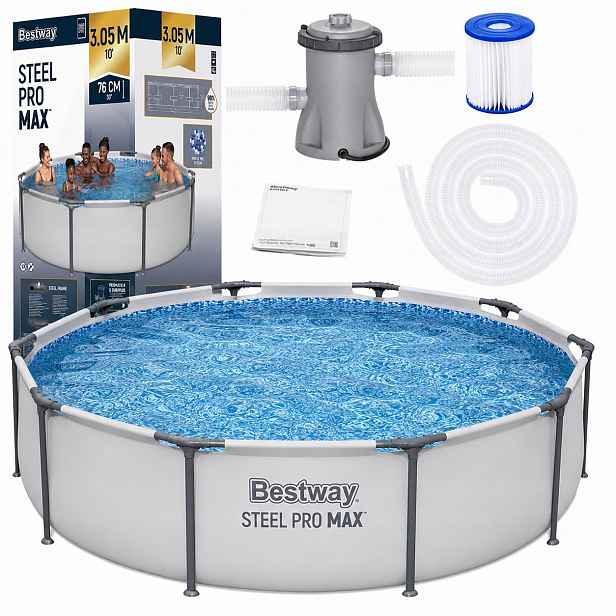 Bazén Rámový Kulatý 305x76 cm Bestway 56408 Čerpadlo Filtr Max