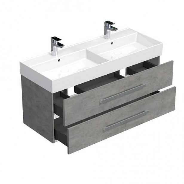Koupelnová skříňka s umyvadlem Naturel Cube Way 120x53x46 cm beton mat CUBE461202BESAT