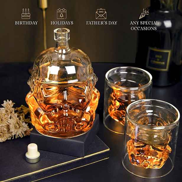 Karafa Na Whisky Sada Se Skleničkami 2 Kusy 750 ML Ideální Jako Dárek