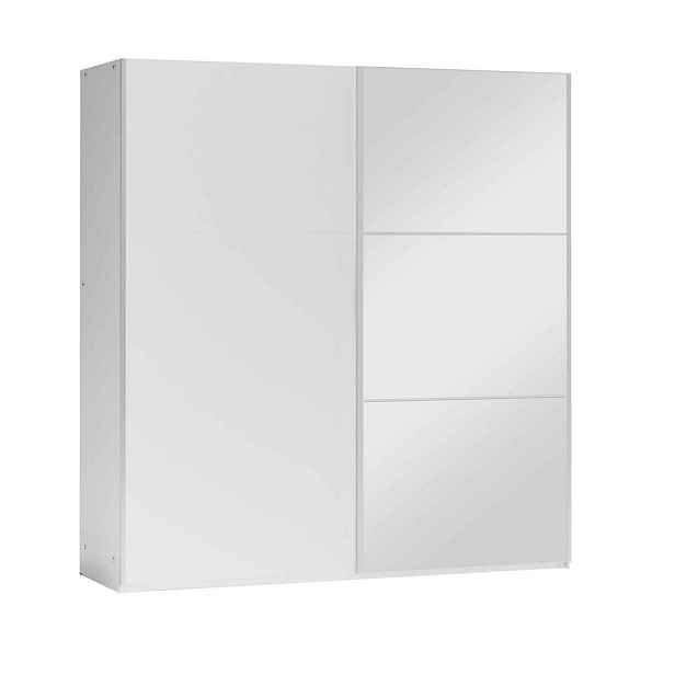 MASSENO ŠATNÍ SKŘÍŇ S POSUVNÝMI DVEŘMI IVERN, 200/215/65 cm 2dveřová se zrcadlem, bílá