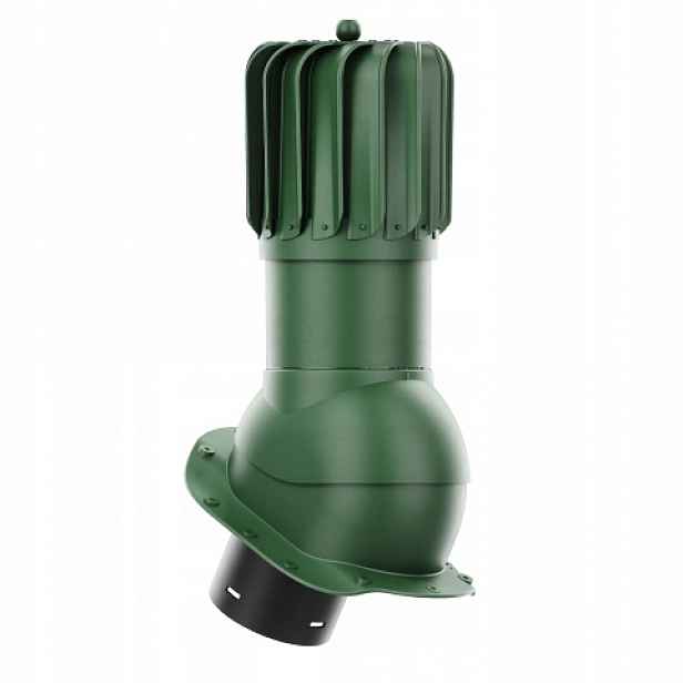 Rotační krb Rotoline pro plechovou střešní krytinu B, průměr 150 mm, podlouhlý, zelený