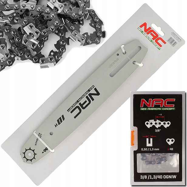 Sada vedení 10" palců 25 cm řetěz 40 článků Nac 3/8 1.3mm TT-CS2500