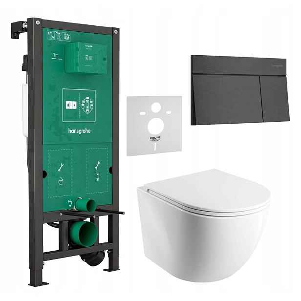 7v1 Wc Set Stelaz Hansgrohe iFrame Wc mísa Rim Omnires+TLAČÍTKO