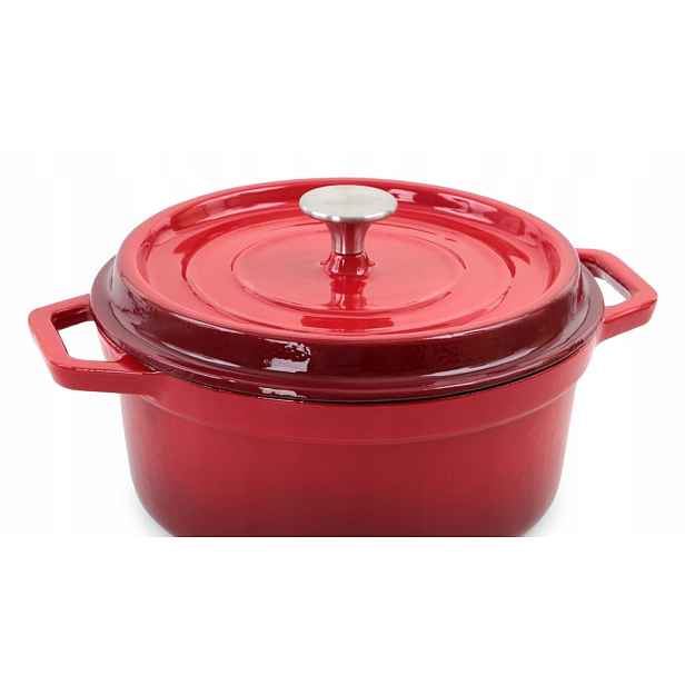 Hrnec Červený Sola Kitchen S Rukojeťmi Víkem 24 CM 3.5 L