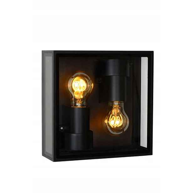 Lucide Nástěnná a stropní lampa IP65 E27 40W Moderní černá-průhledná