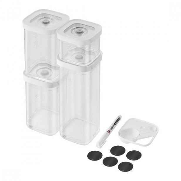 Sada úložných nádob, 6 kusů, s příslušenstvím, plast, "Cube" - Zwillin