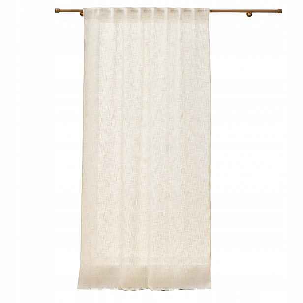 Závěs Na Skrytých Ramenních Popruzích 140 X 260 CM Polyester Efekt Lnu Bílá