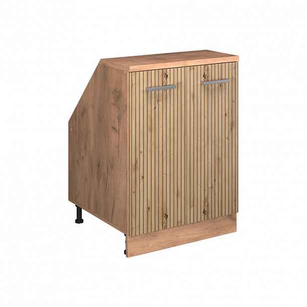 Vicco ŠIKMÁ SKŘÍŇ Rion Řemeslný dub 60 x 81.6 cm se 2 dveřmi, korpus skříně hloubka 60 cm