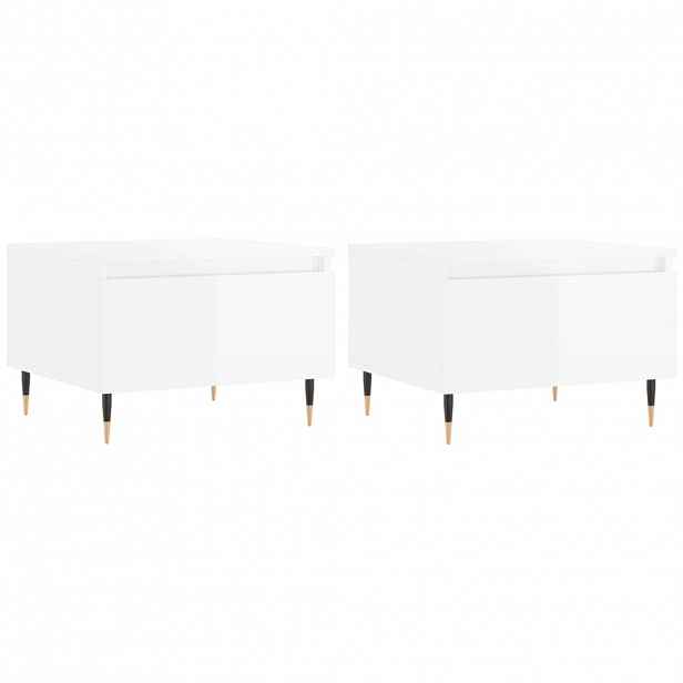 vidaXL Konferenční stolky 2 ks lesklé bílé 50x46x35cm kompozitní dřevo