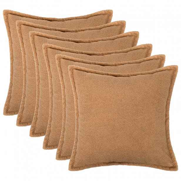 vidaXL Povlak na polštář 6 pcs HOUTEN Béžová 30 x 30 cm Bouclé