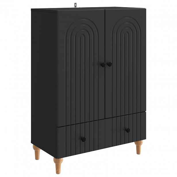 vidaXL Servírovací skříň Černá 66 x 34,5 x 95 cm Kompozitní dřevo