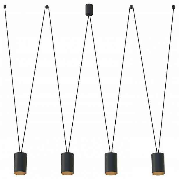 Závěsná lampa More Tone Černá 4xGU10 Stropní Svítidlo do pokoje Obývací pokoj Dům