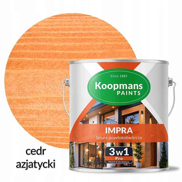 Koopmans Impra 3v1 Pro Lazura na dřevo fasády 103 Asijský Cedr 2,5L