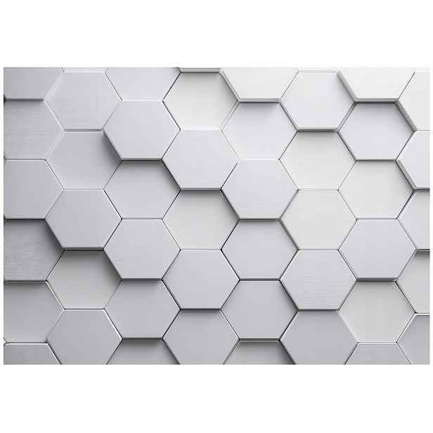 Fototapeta Pro Děti Hexagony 3D Gaming Šedá Dětská Tapeta 150x105