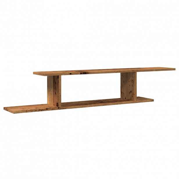 vidaXL Nástěnná TV police old wood 125 x 18 x 23 cm kompozitní dřevo