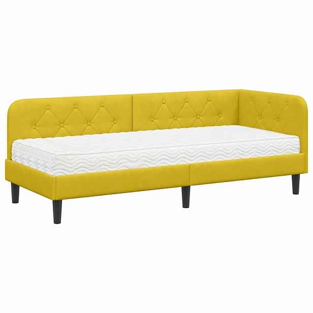 vidaXL Rohový rám postele Žlutá 80 x 200 cm samet