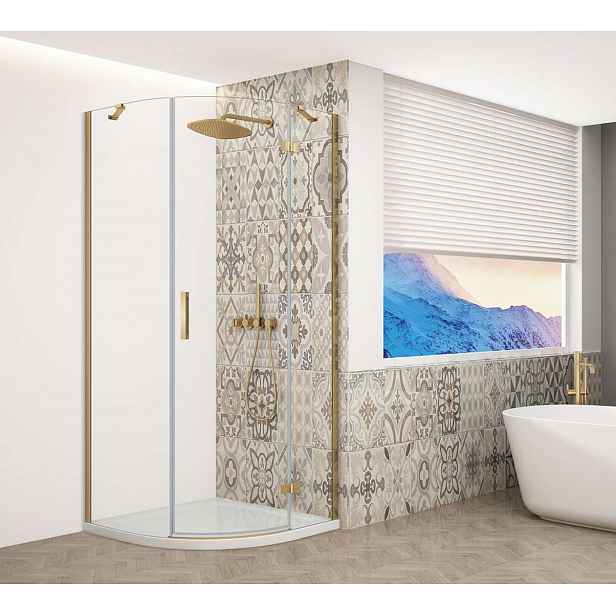 Gelco Trinity - Sprchový kout čtvrtkruhový 90x90 cm, pravé, čiré sklo/zlatá GT6590CR-G