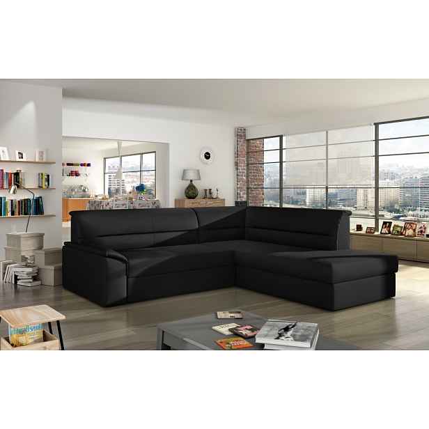 Sedací souprava Elano Provedení: Pravá varianta, látka: Soft 11 black