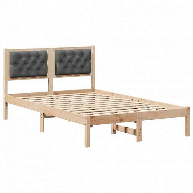 vidaXL Rám postele s čelo Tmavě šedá 120 x 190 cm Masivní borové dřevo
