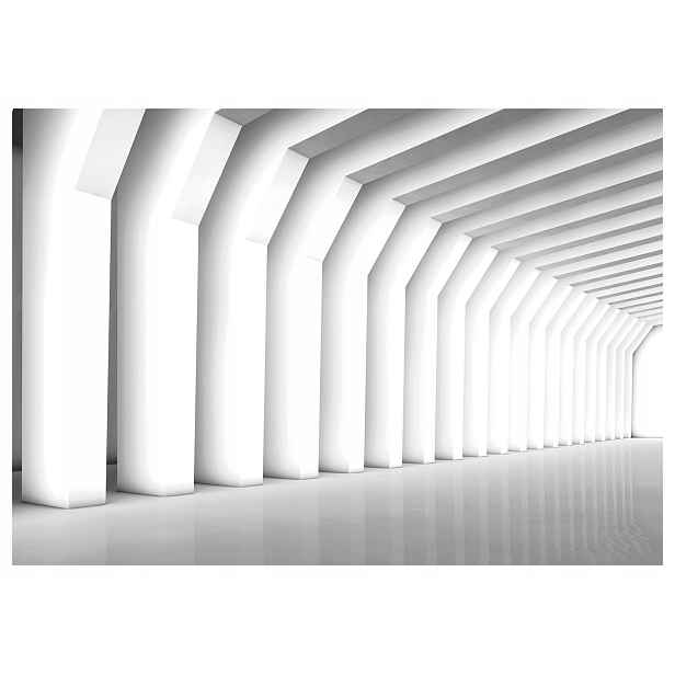 Fototapeta Bílý tunel perspektiva Světla geometrie 208x146 lepidlo