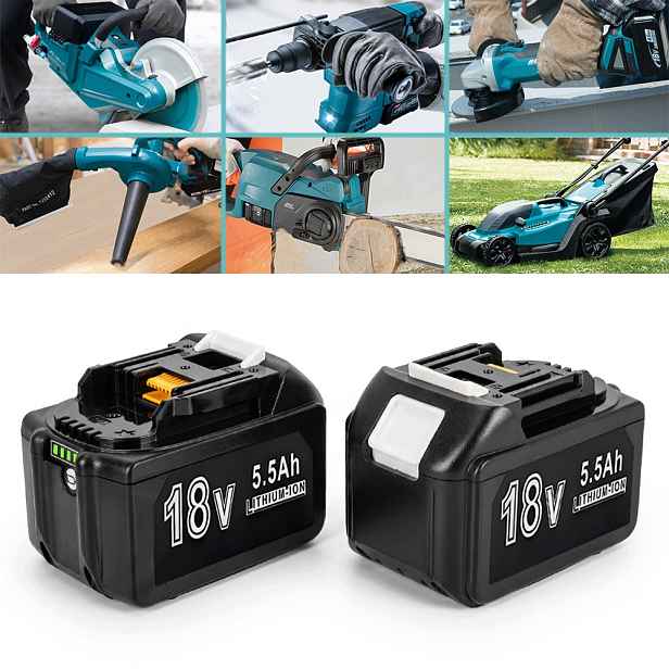 Lithium-iontové akumulátory 18V 5500 Mah pro zahradnictví a dílenské práce