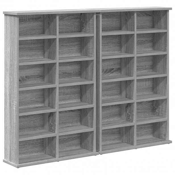 vidaXL CD skříň 2 ks Šedý Sonoma 60 x 17 x 92 cm Kompozitní dřevo