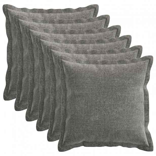 vidaXL Povlak na polštář 6 ks HOUTEN Tmavě šedá 30 x 30 cm