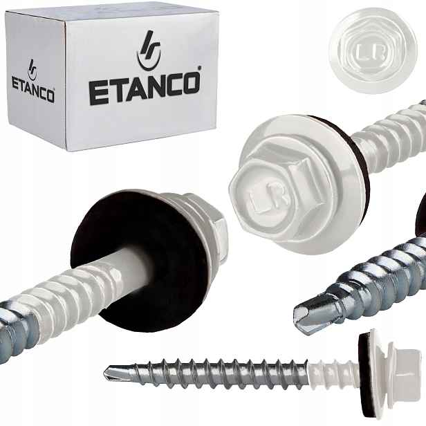 Farmářské vruty 4,8x50 mm Ral 9010 100 ks plechových vrutů Etanco GTF2 Z14