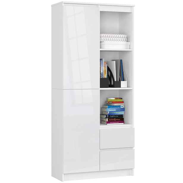 Ak furniture Skříň Rexa 80 cm bílá lesk