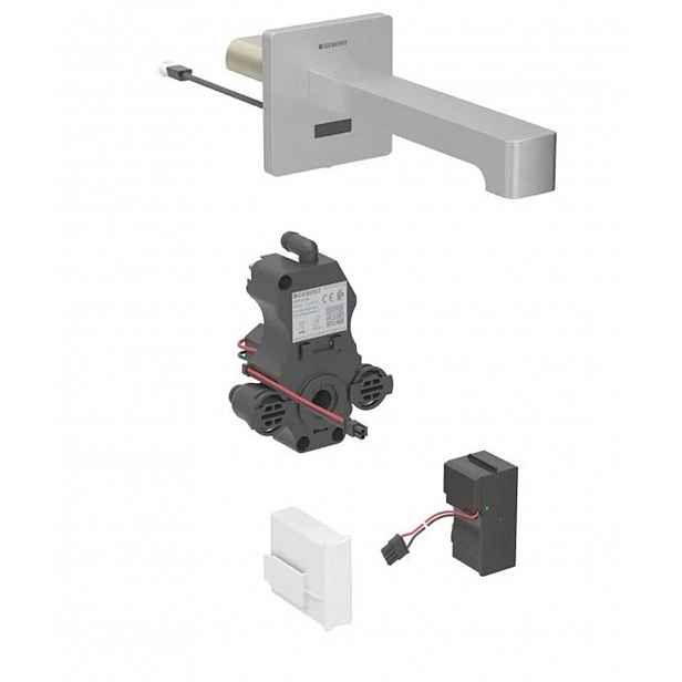 Geberit Brenta - Elektronický umyvadlový ventil pod omítku, pro studenou vodu, síťové napájení, easy to clean, kartáčovaná nerez 116.291.SN.1