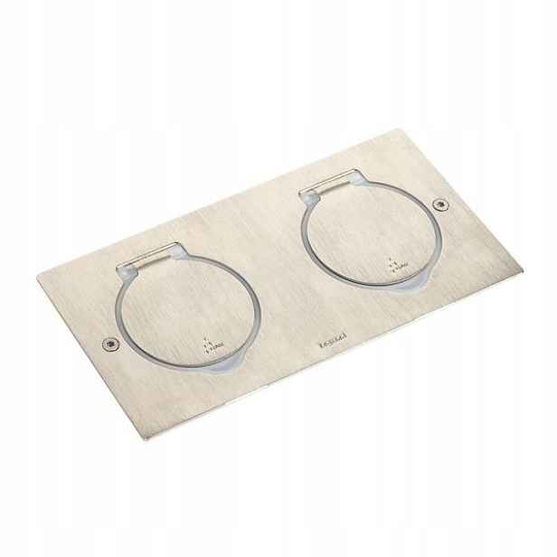 Legrand podlahová zásuvka dvojitá ocel kartáčovaná IP44 089702