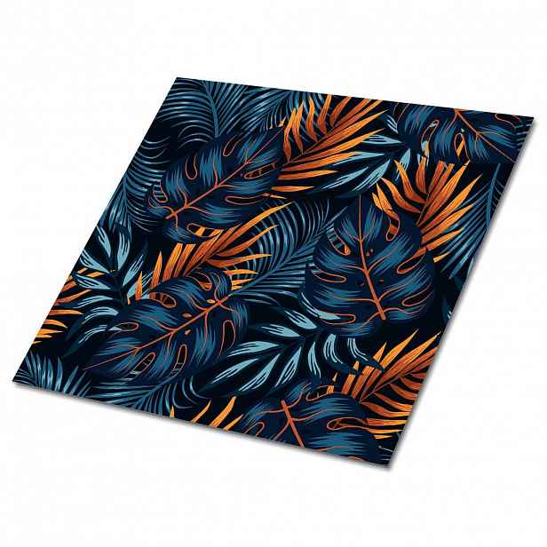 TULUP SAMOLEPICÍ OBKLADY NA STĚNU 9 ks 30x30 cm Exotické listy