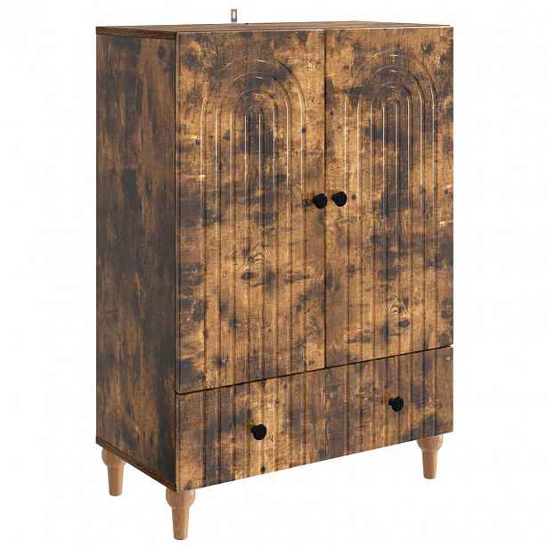 vidaXL Servírovací skříň Kouřový dub 66 x 34,5 x 95 cm