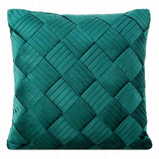 Dekorativní povlak Sonia 45x45 tmavě mátový, sametový, propletený