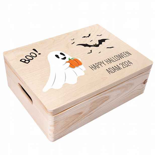 Dřevěná Krabička na bonbóny halloweenský suvenýr, dárek pro dítě 40x30