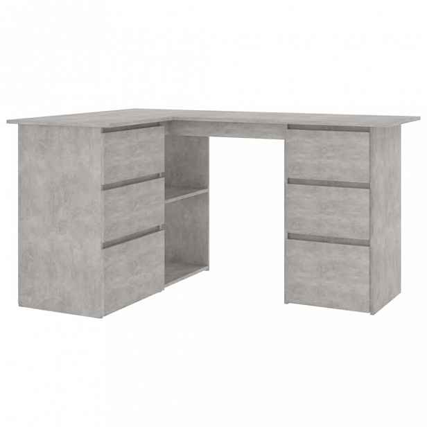 Rohový psací stůl se šuplíky 145x100 cm Beton