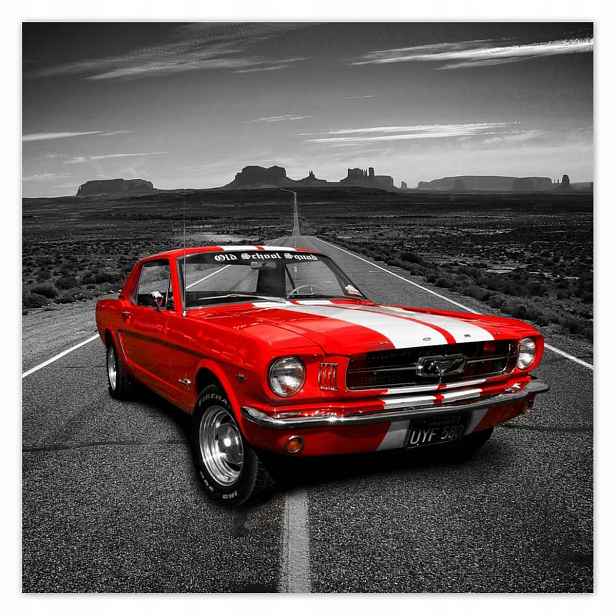 Plakáty 140x140 Červený Ford Mustang