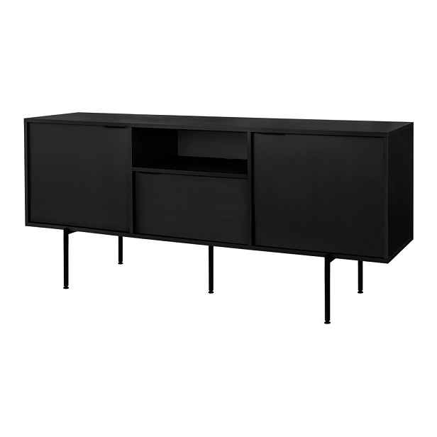 Černý TV stolek 180x79x50 cm Bau – noo.ma